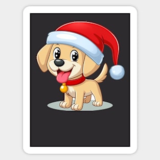 Labrador wearing a Santa hat Sticker